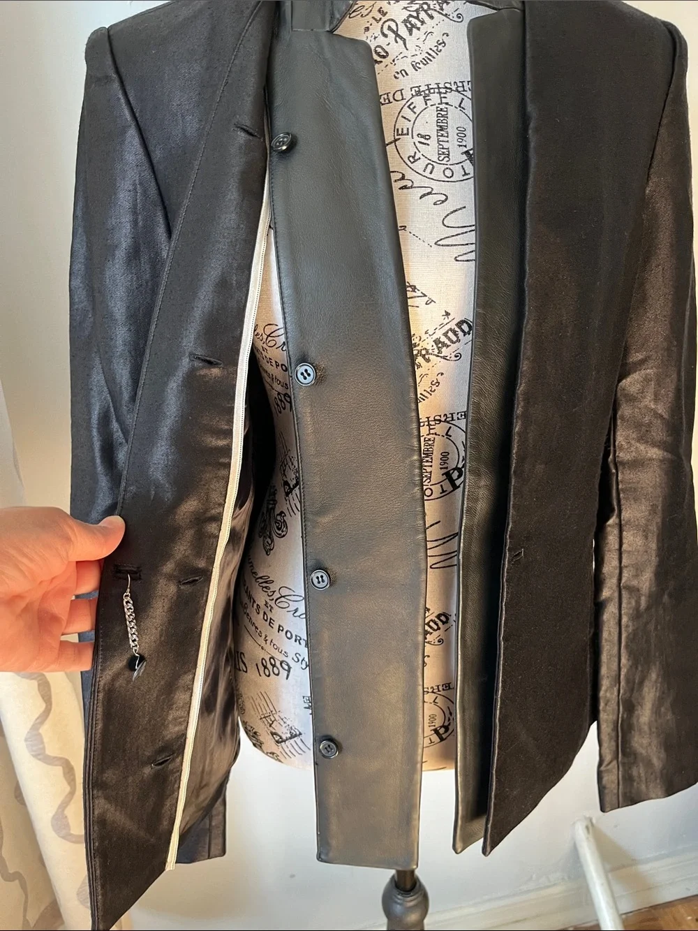 J Brand Tailored Vamp Fantasy Jacket w detachable leather collar